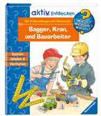 Bagger, Kran und Bauarbeiter